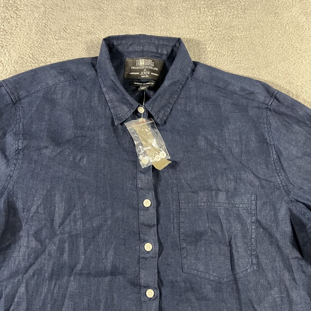 J Crew Shirt Womens 10T Blue Baird McNutt Irish Linen Classic Fit Button Up New - Picture 2 of 11